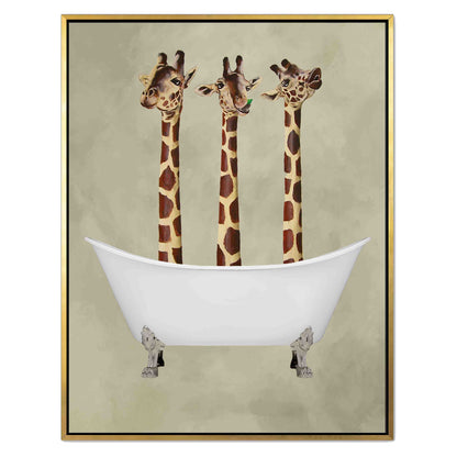 GIRAFFES IN BATHTUB | CANVAS