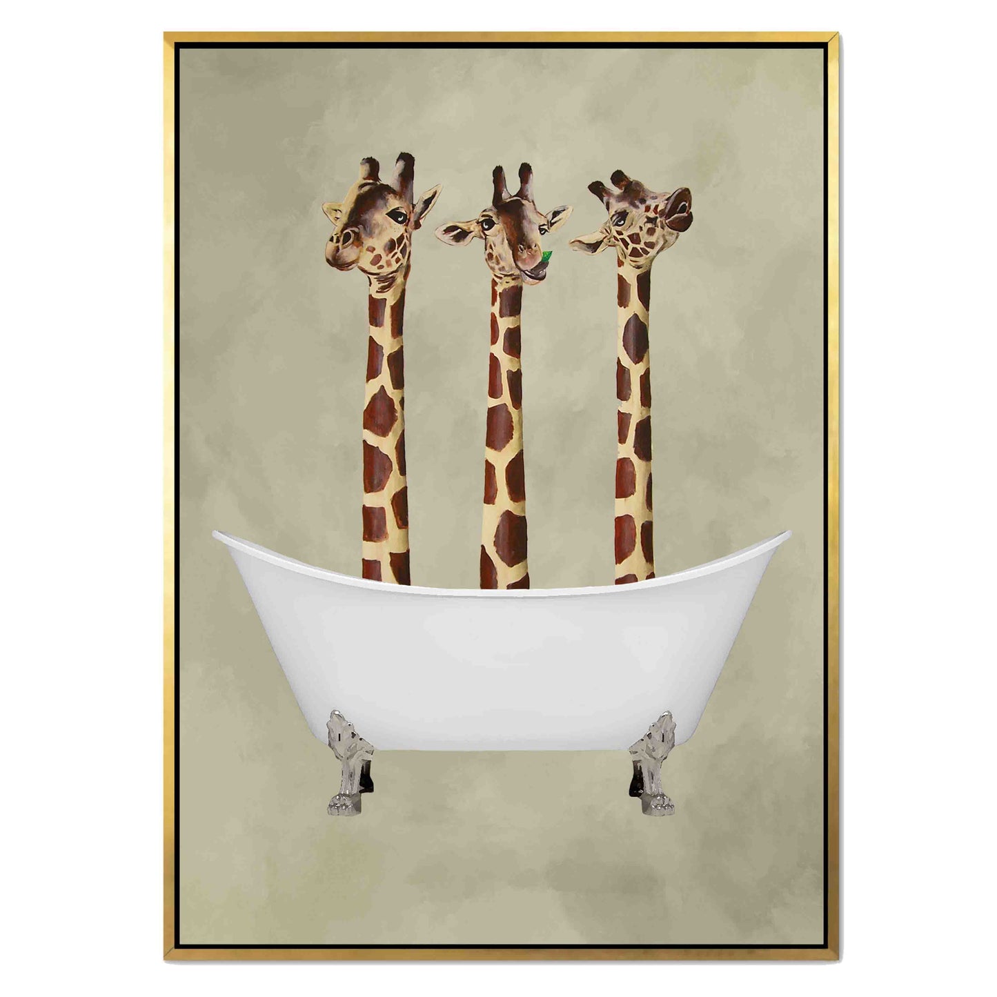 GIRAFFES IN BATHTUB | CANVAS