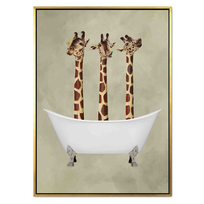 GIRAFFES IN BATHTUB | CANVAS
