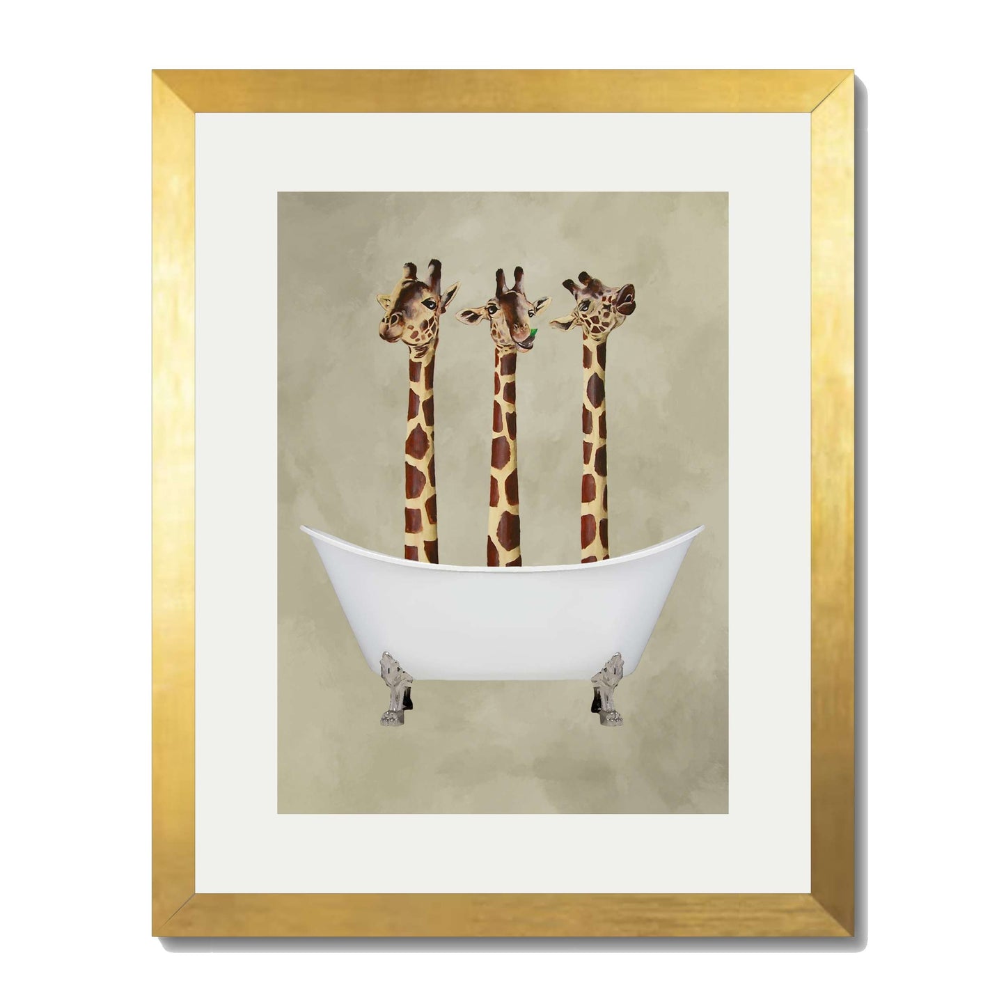 GIRAFFES IN BATHTUB | PRINT