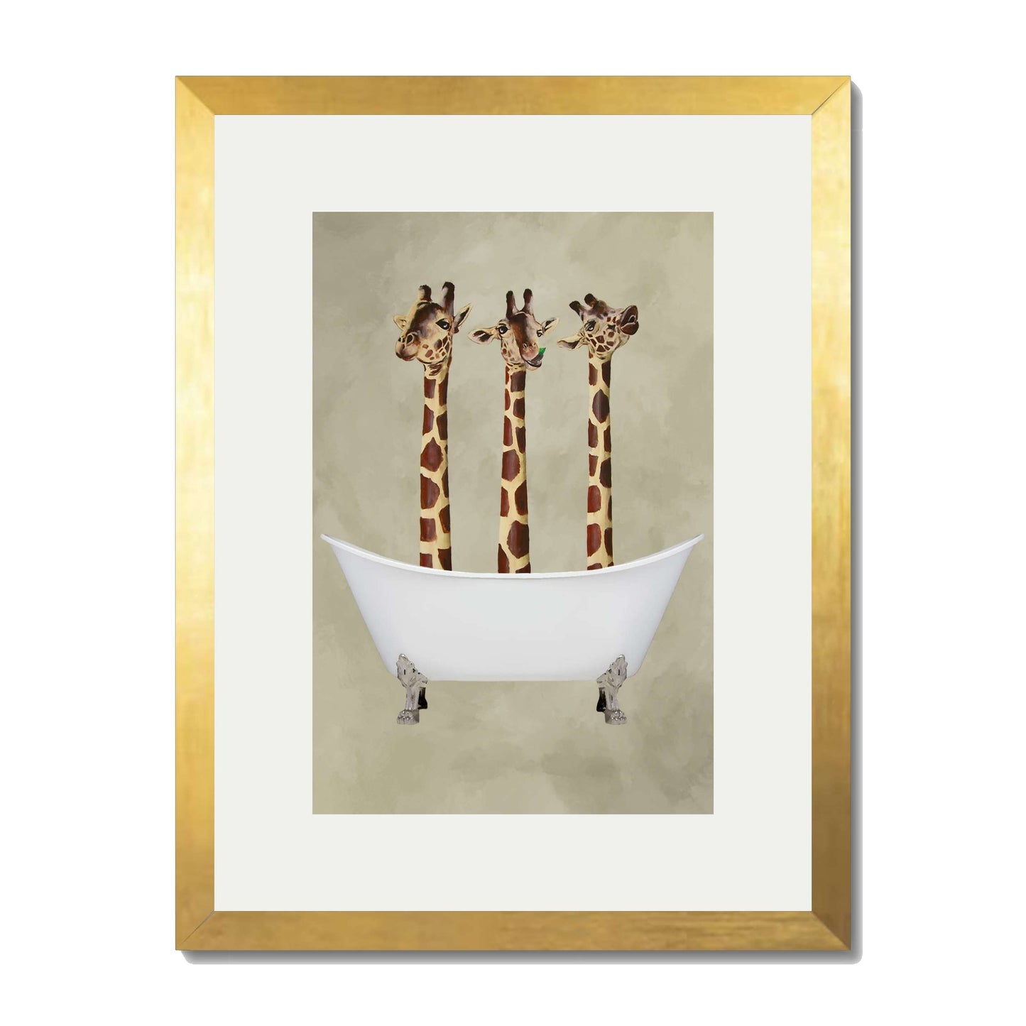 GIRAFFES IN BATHTUB | PRINT