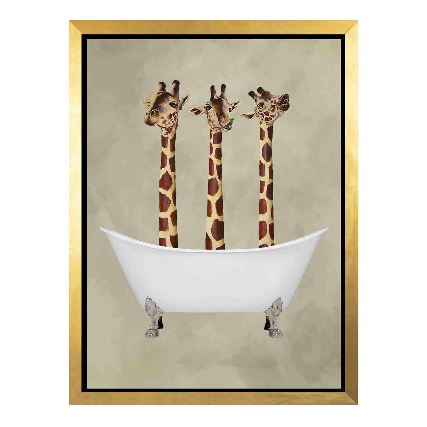 GIRAFFES IN BATHTUB | CANVAS
