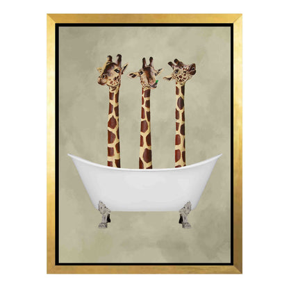 GIRAFFES IN BATHTUB | CANVAS