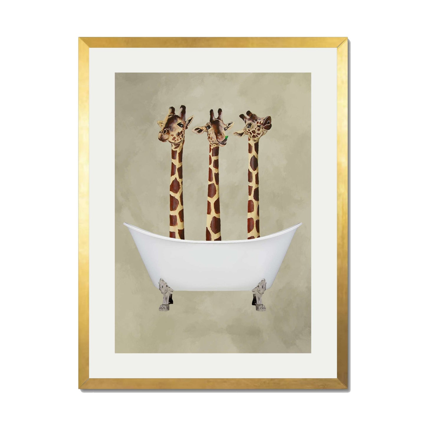 GIRAFFES IN BATHTUB | PRINT