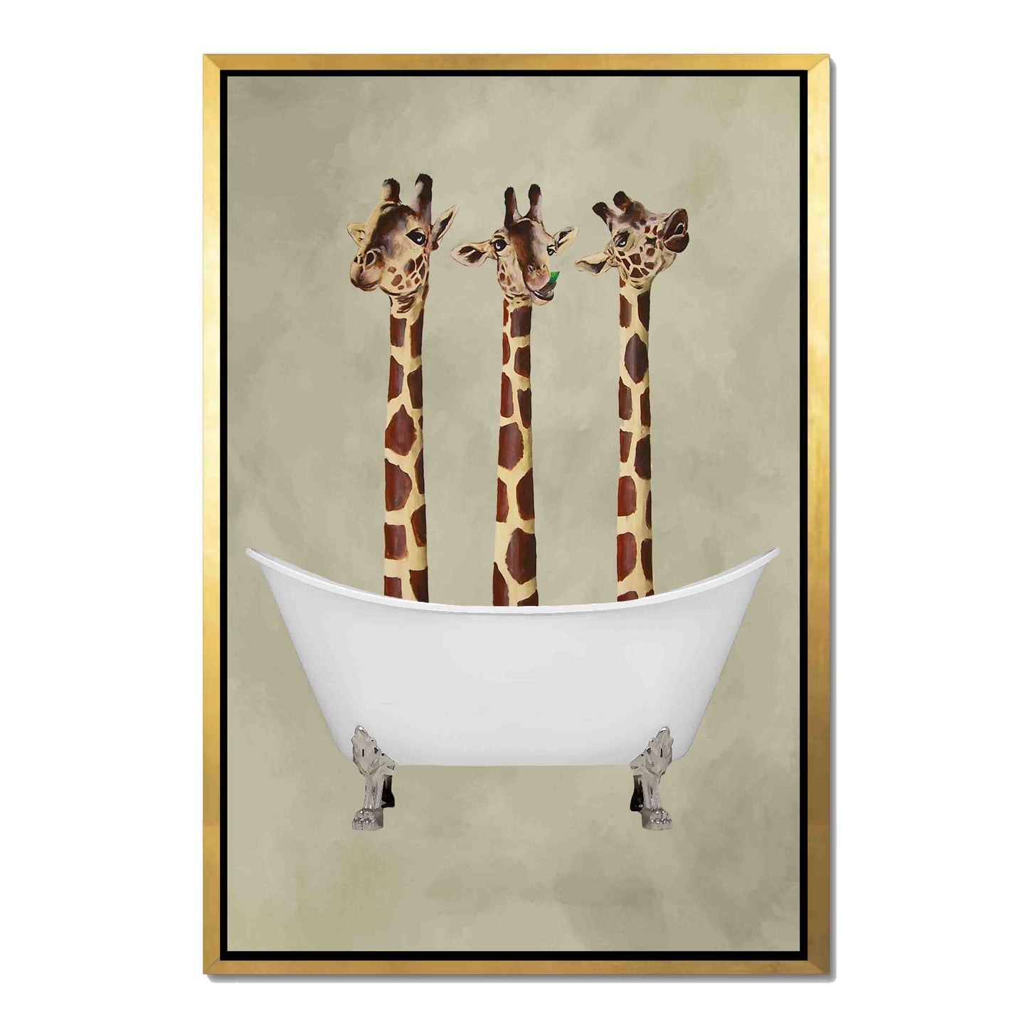 GIRAFFES IN BATHTUB | CANVAS