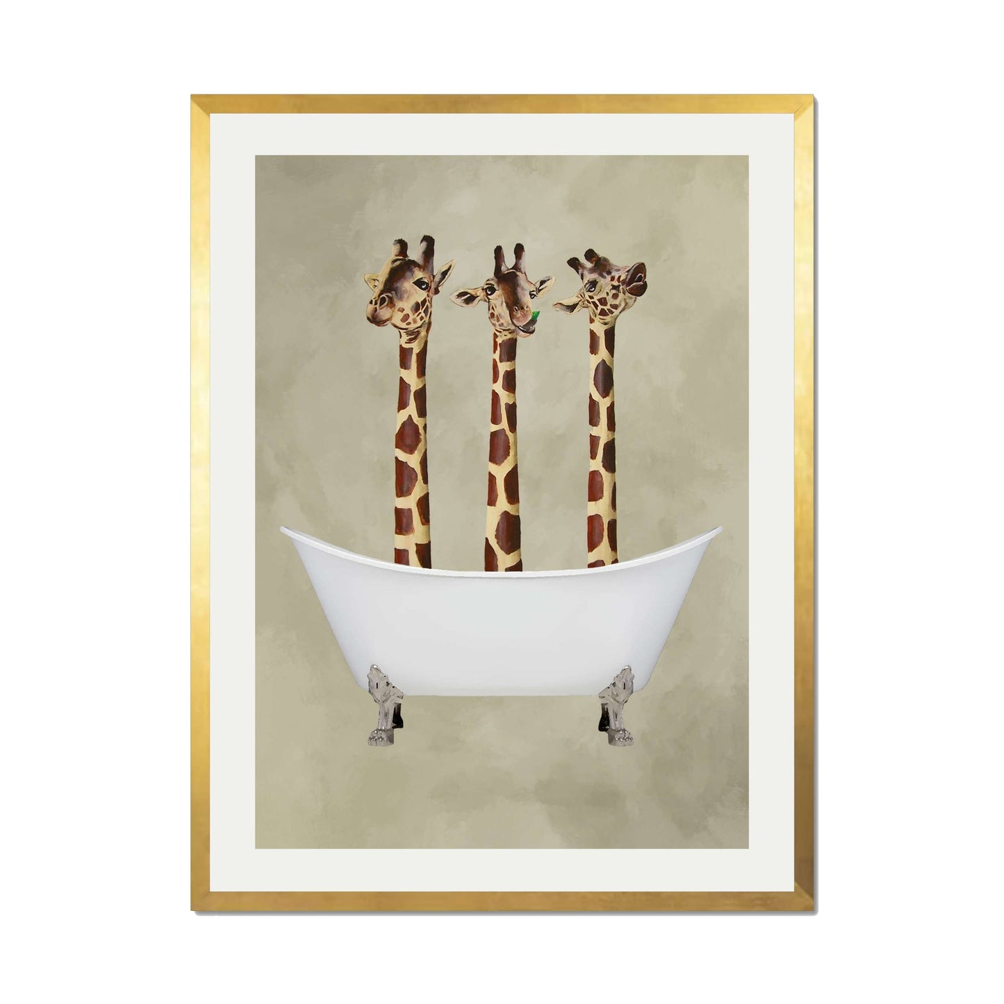 GIRAFFES IN BATHTUB | PRINT