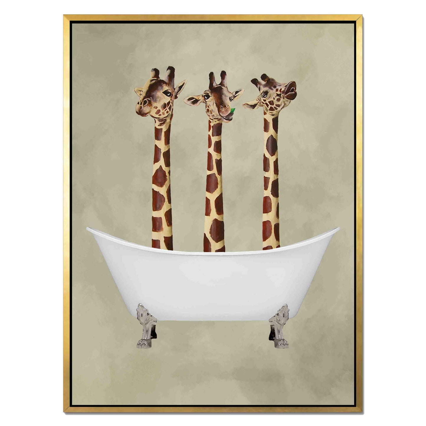 GIRAFFES IN BATHTUB | CANVAS