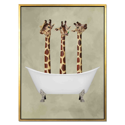 GIRAFFES IN BATHTUB | CANVAS