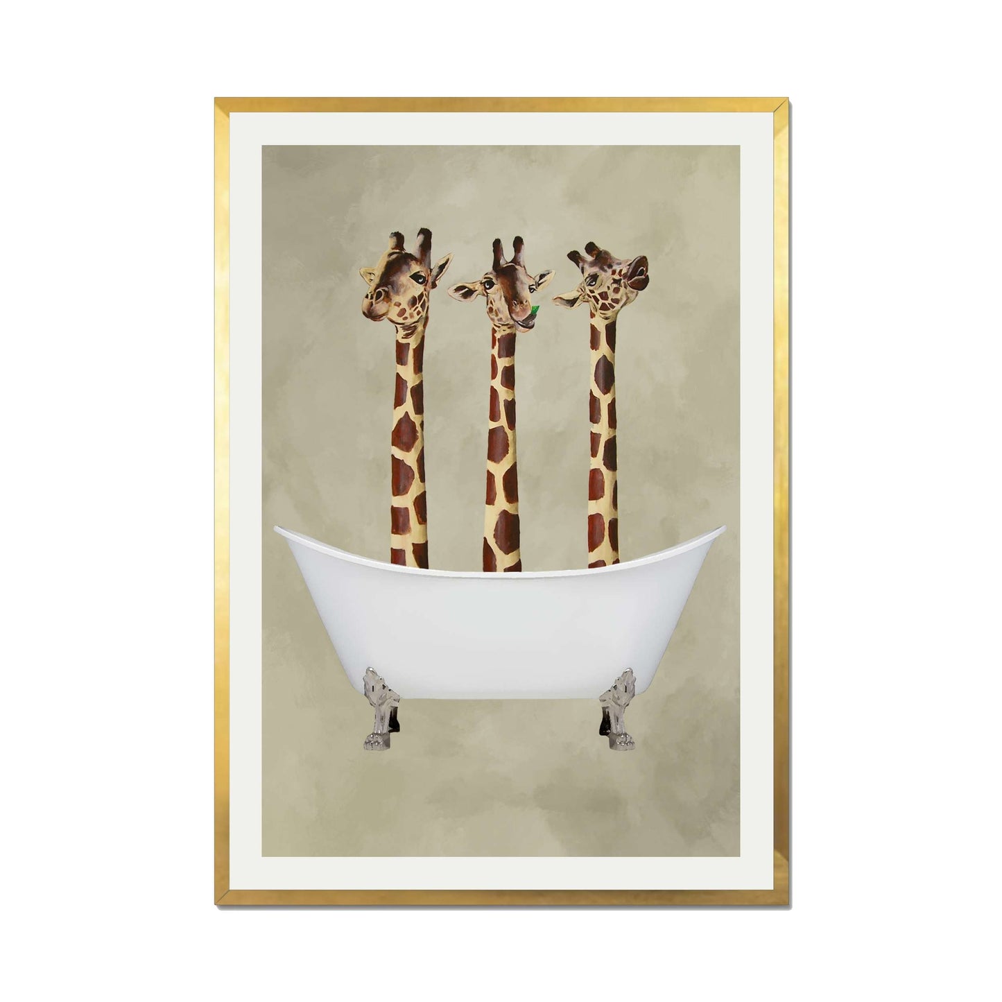 GIRAFFES IN BATHTUB | PRINT