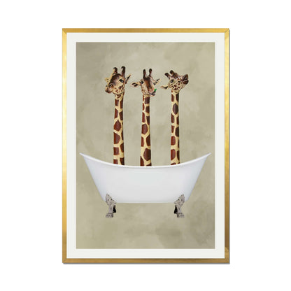 GIRAFFES IN BATHTUB | PRINT