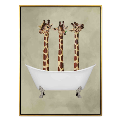 GIRAFFES IN BATHTUB | CANVAS