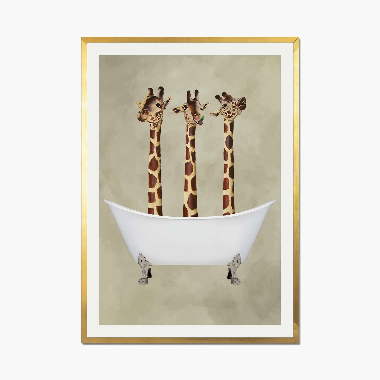 GIRAFFES IN BATHTUB | PRINT