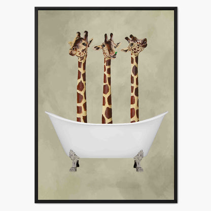 GIRAFFES IN BATHTUB | CANVAS
