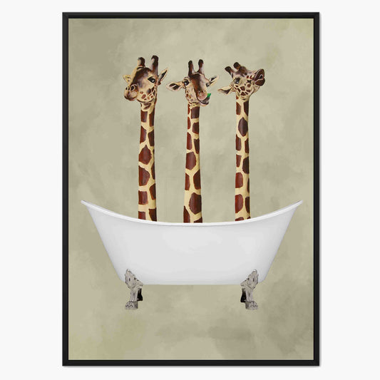 GIRAFFES IN BATHTUB | CANVAS