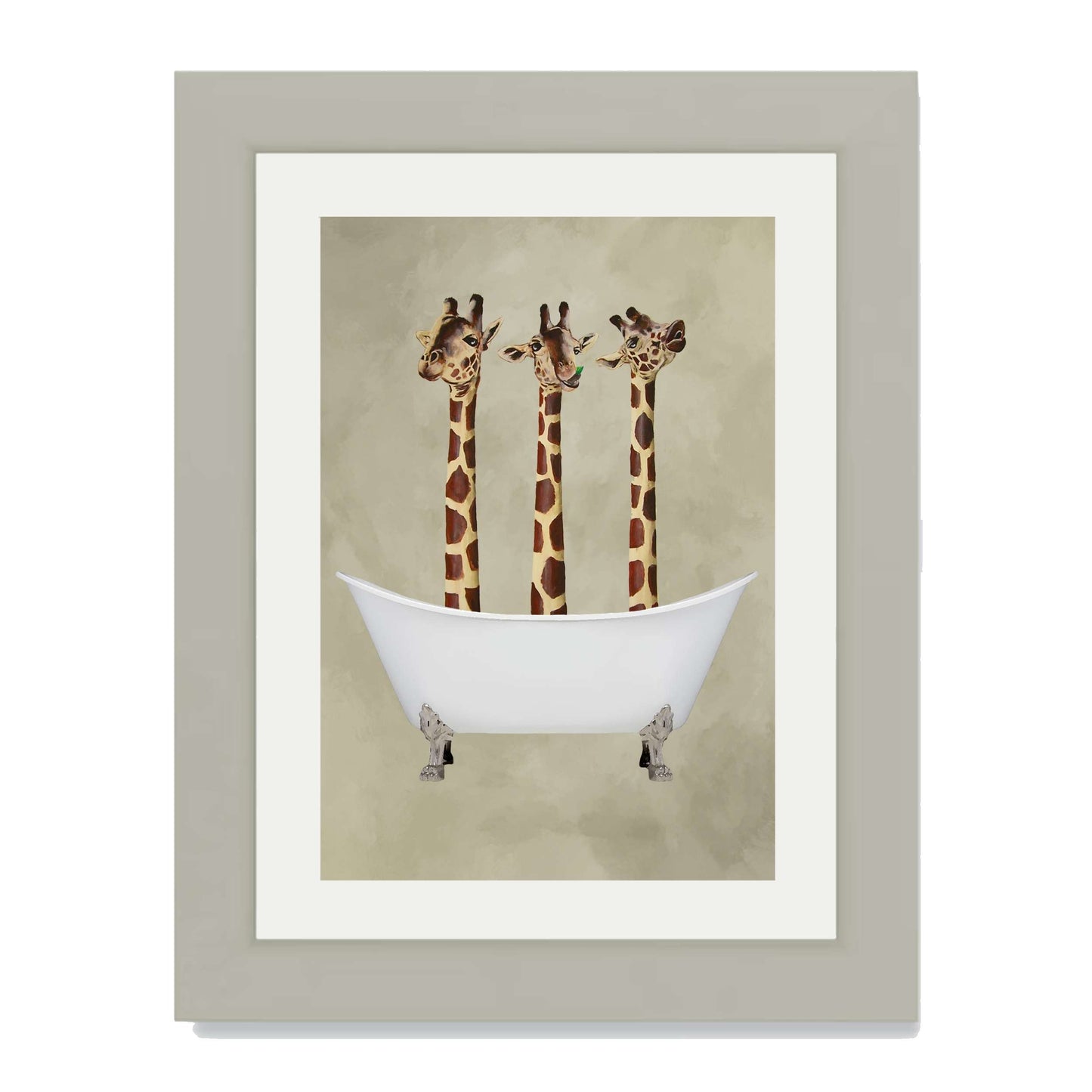 GIRAFFES IN BATHTUB | PRINT