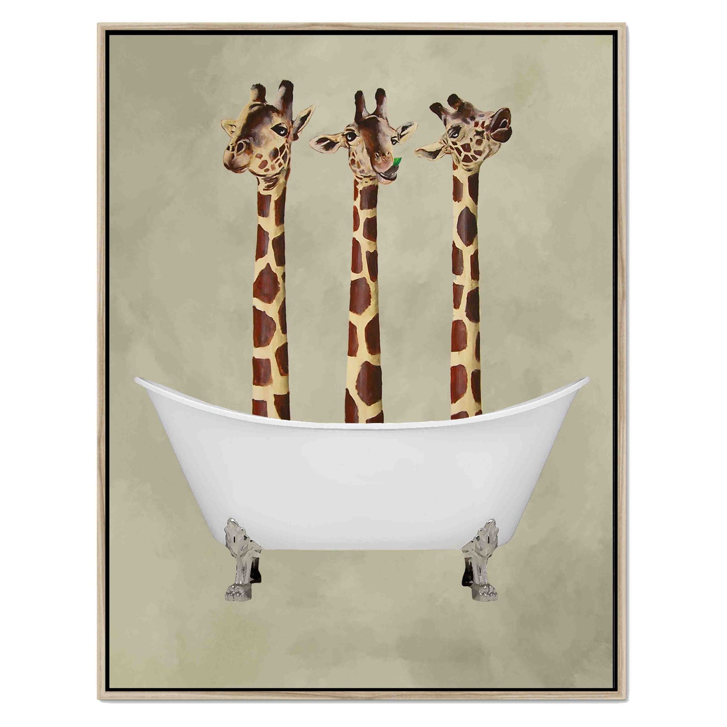 GIRAFFES IN BATHTUB | CANVAS