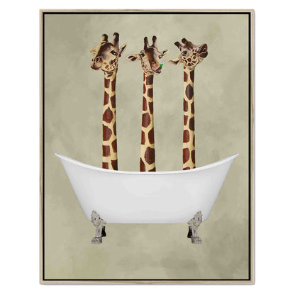 GIRAFFES IN BATHTUB | CANVAS