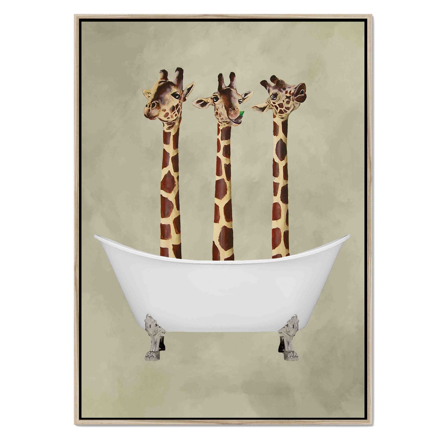 GIRAFFES IN BATHTUB | CANVAS