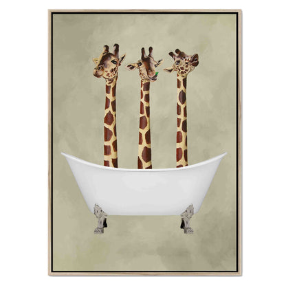 GIRAFFES IN BATHTUB | CANVAS
