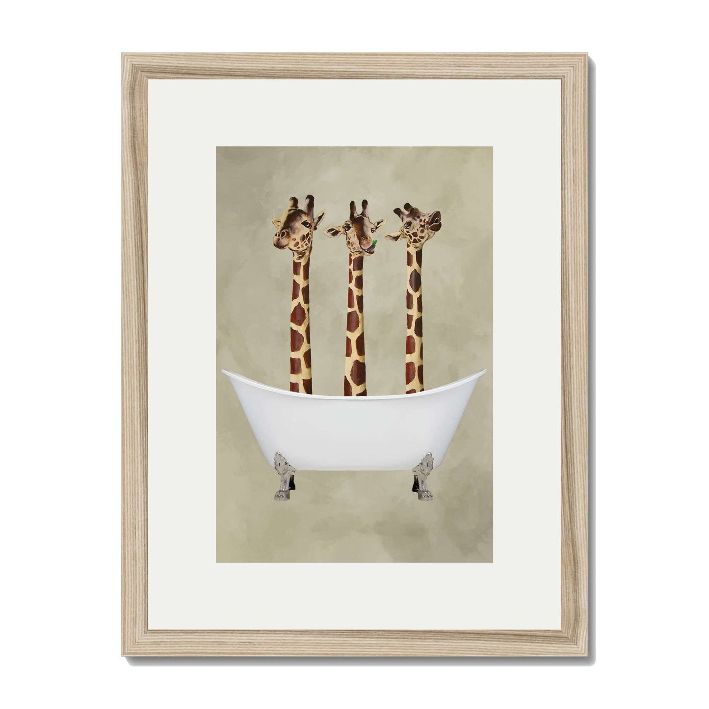 GIRAFFES IN BATHTUB | PRINT