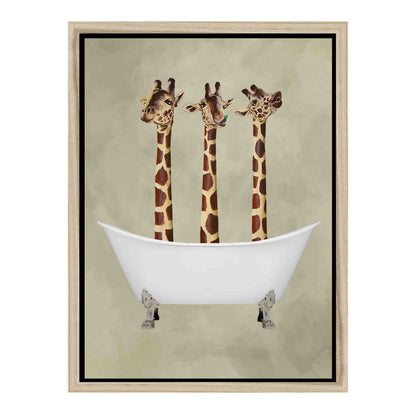 GIRAFFES IN BATHTUB | CANVAS