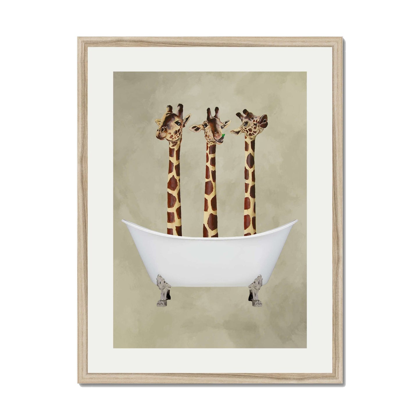 GIRAFFES IN BATHTUB | PRINT