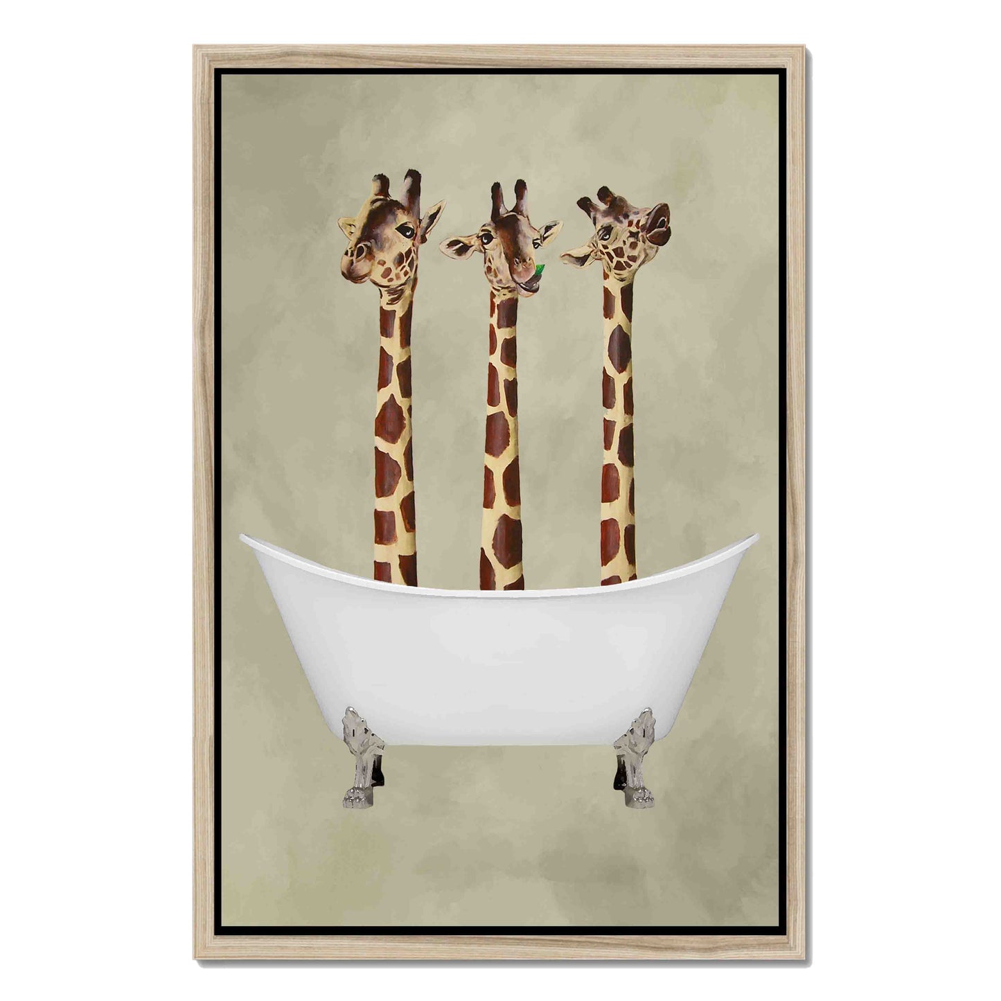 GIRAFFES IN BATHTUB | CANVAS