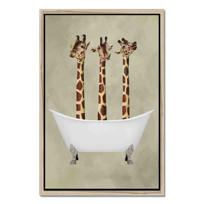 GIRAFFES IN BATHTUB | CANVAS