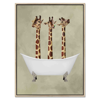 GIRAFFES IN BATHTUB | CANVAS