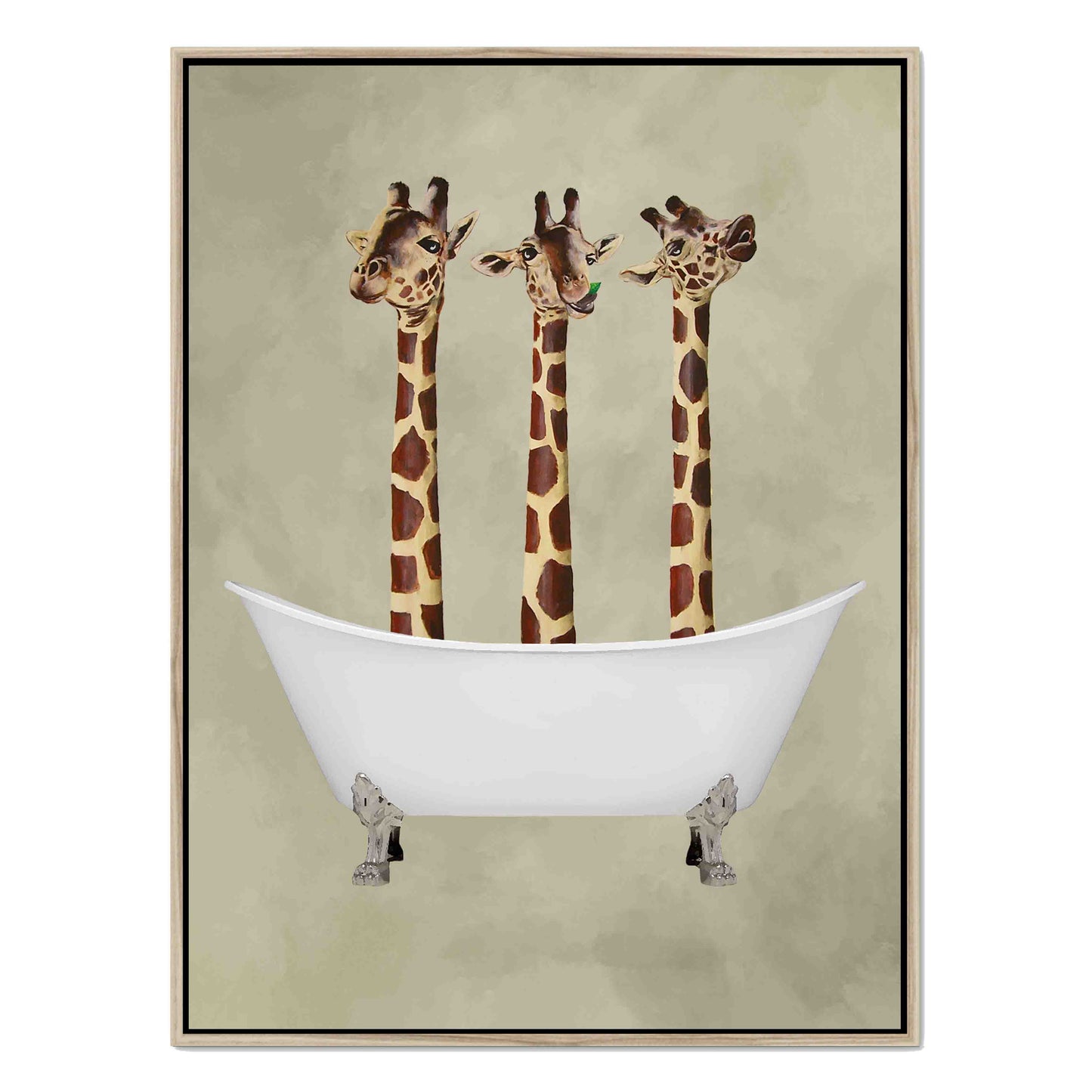 GIRAFFES IN BATHTUB | CANVAS