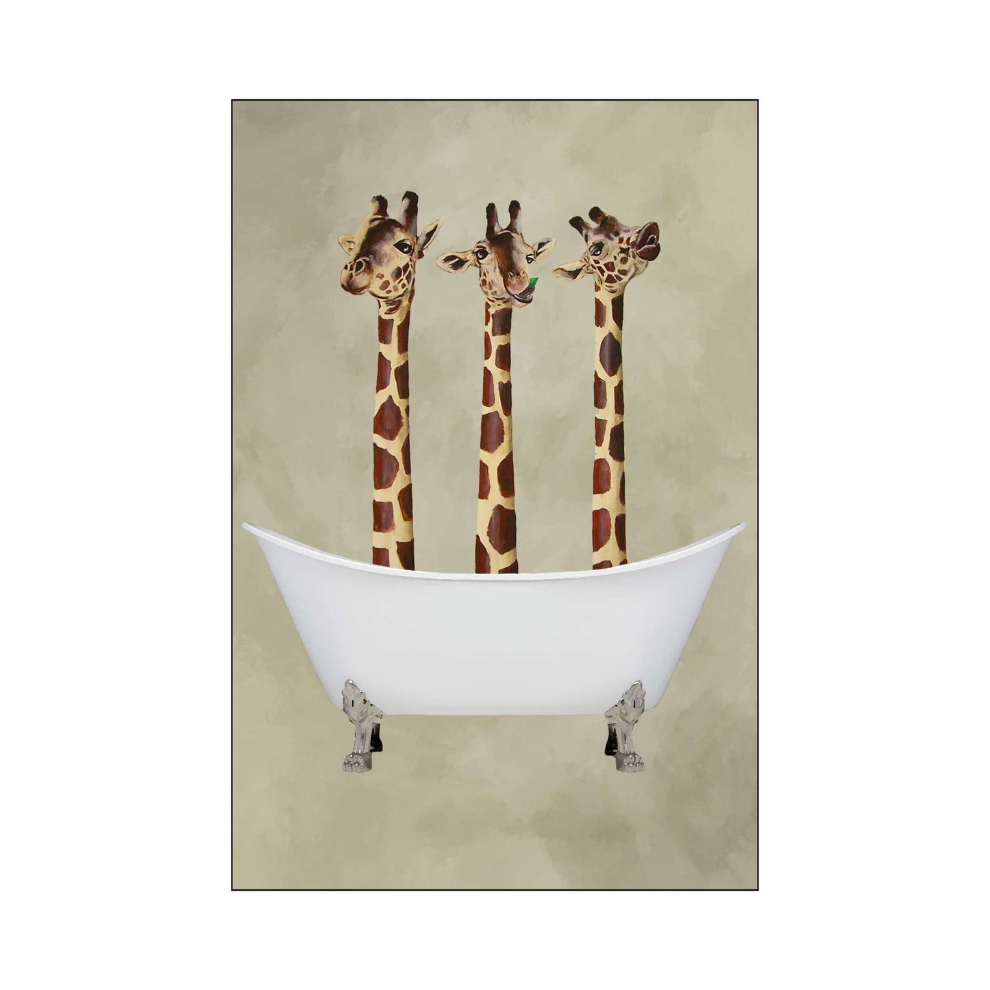 GIRAFFES IN BATHTUB | PRINT