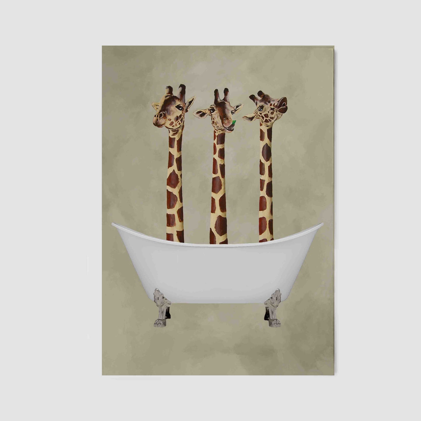 GIRAFFES IN BATHTUB | CANVAS