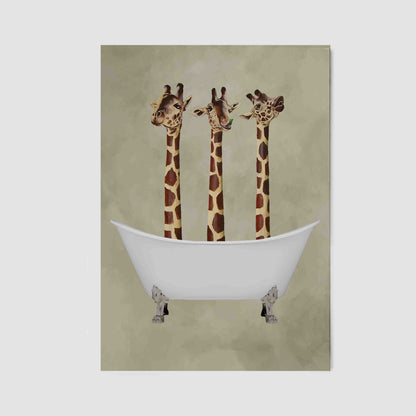 GIRAFFES IN BATHTUB | CANVAS