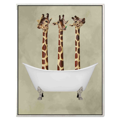 GIRAFFES IN BATHTUB | CANVAS