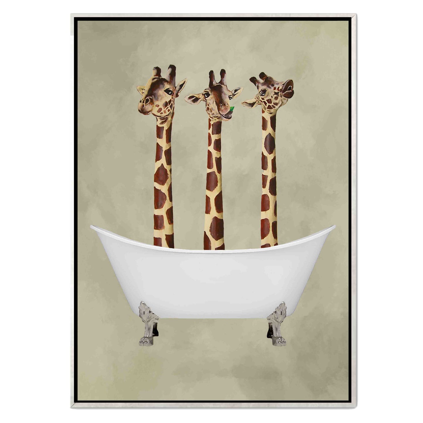 GIRAFFES IN BATHTUB | CANVAS