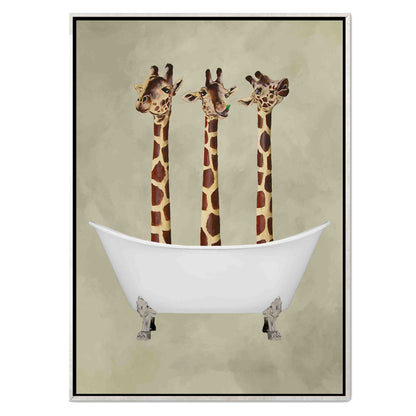 GIRAFFES IN BATHTUB | CANVAS