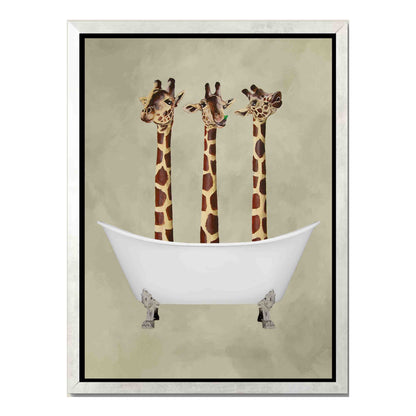 GIRAFFES IN BATHTUB | CANVAS