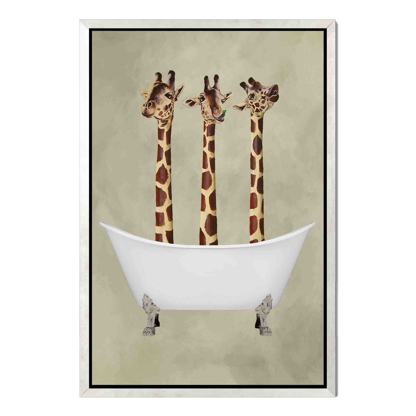 GIRAFFES IN BATHTUB | CANVAS