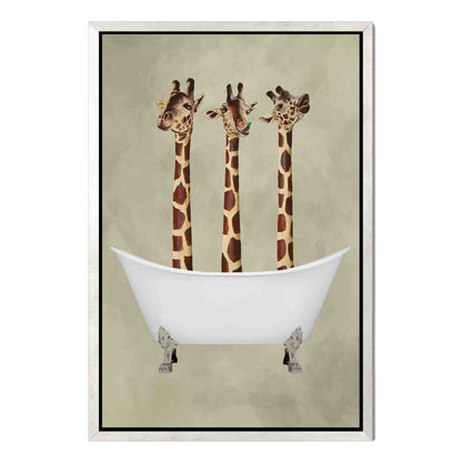 GIRAFFES IN BATHTUB | CANVAS
