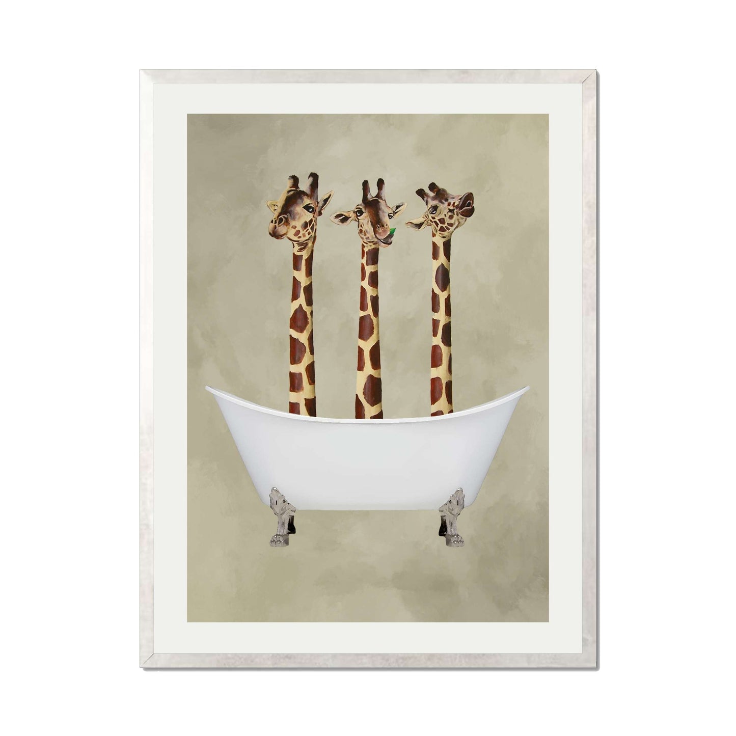 GIRAFFES IN BATHTUB | PRINT