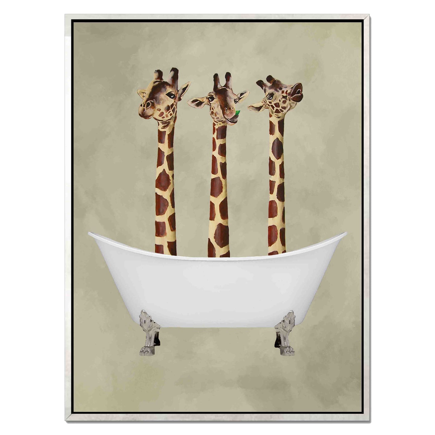 GIRAFFES IN BATHTUB | CANVAS