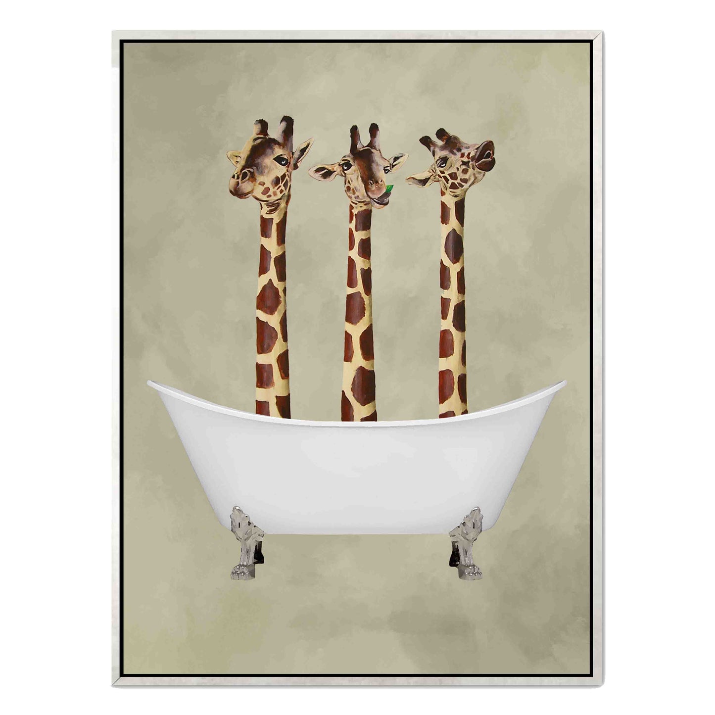 GIRAFFES IN BATHTUB | CANVAS