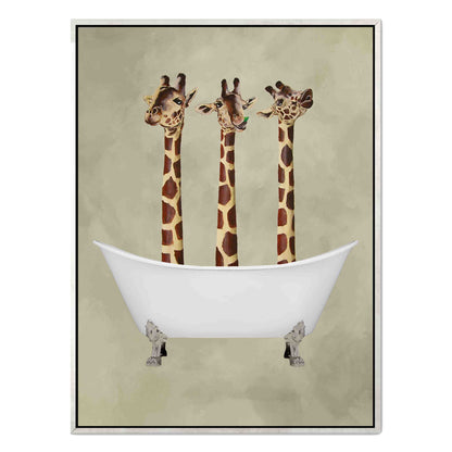 GIRAFFES IN BATHTUB | CANVAS
