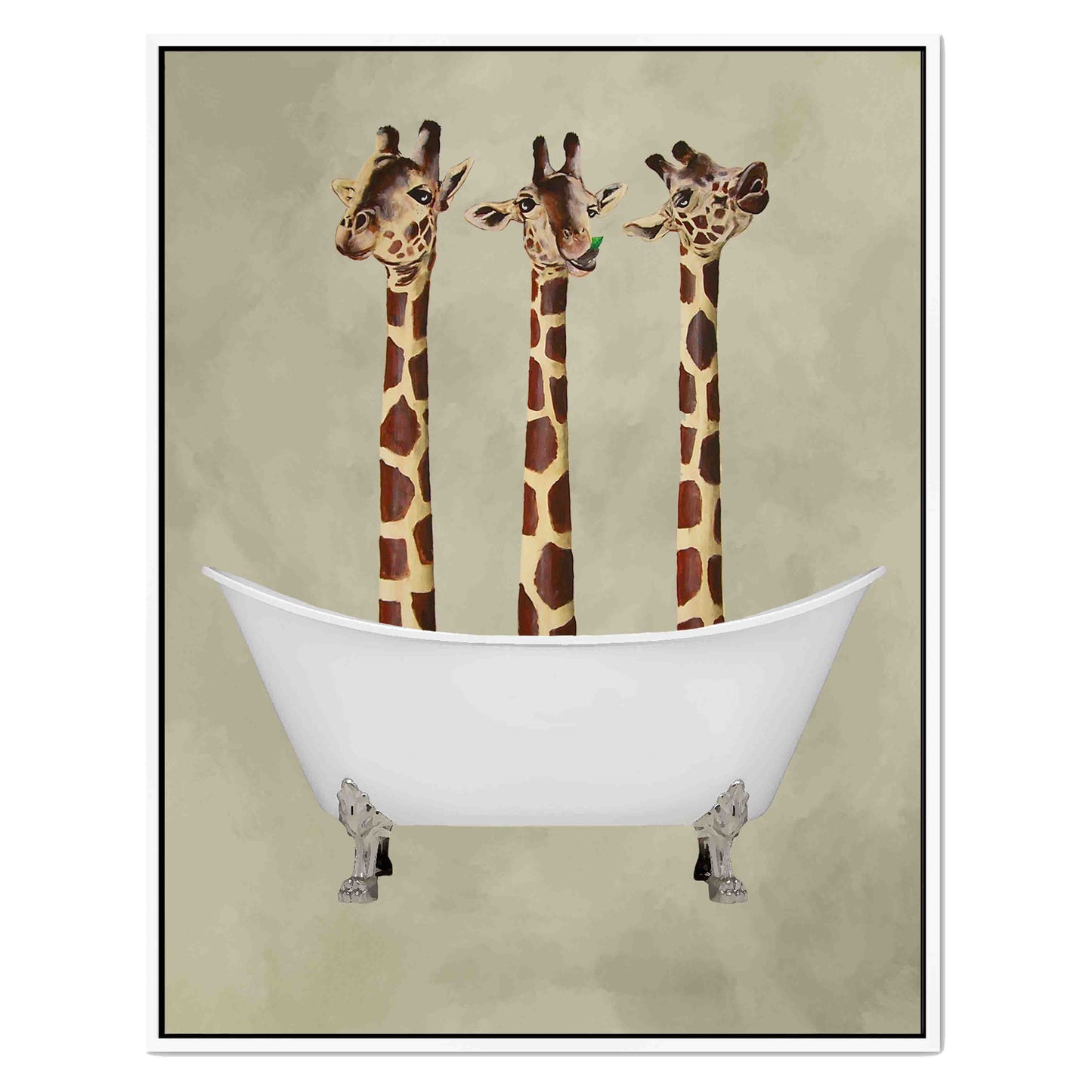 GIRAFFES IN BATHTUB | CANVAS