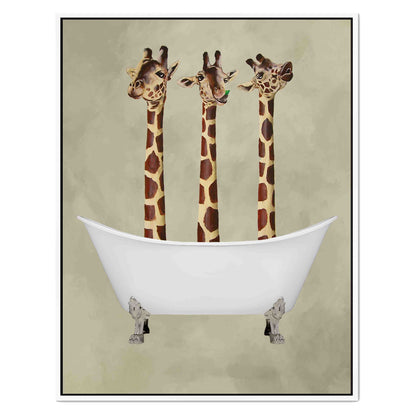GIRAFFES IN BATHTUB | CANVAS