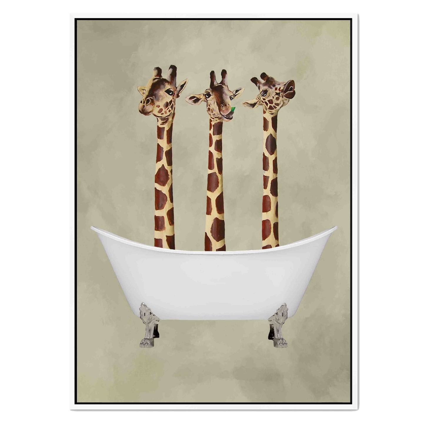 GIRAFFES IN BATHTUB | CANVAS