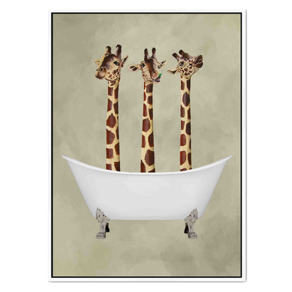 GIRAFFES IN BATHTUB | CANVAS