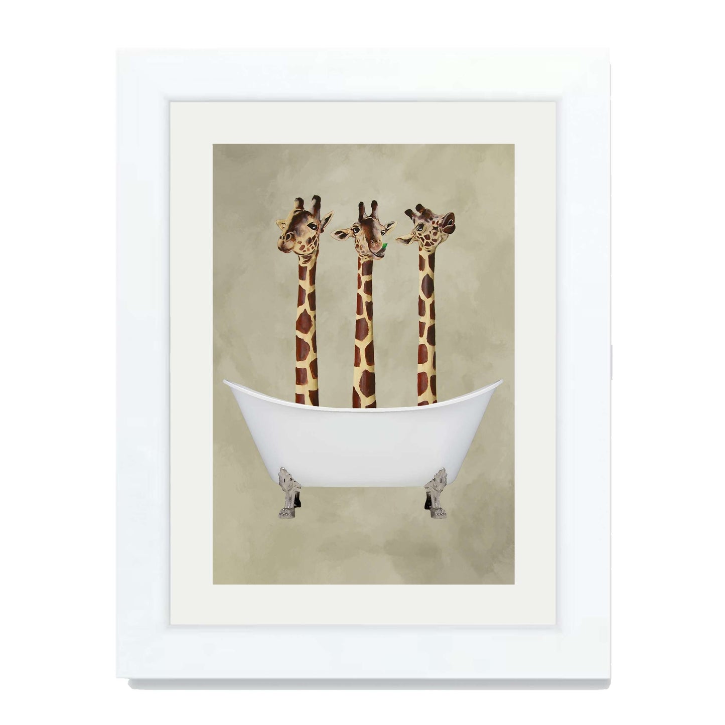 GIRAFFES IN BATHTUB | PRINT