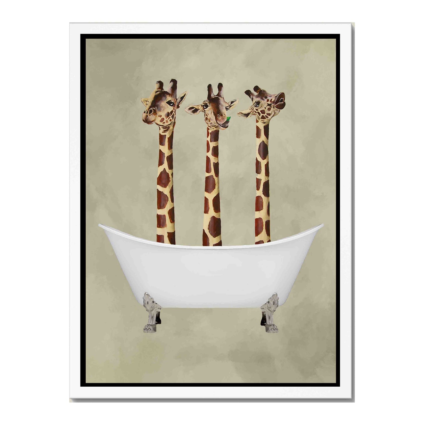 GIRAFFES IN BATHTUB | CANVAS