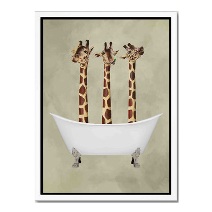 GIRAFFES IN BATHTUB | CANVAS